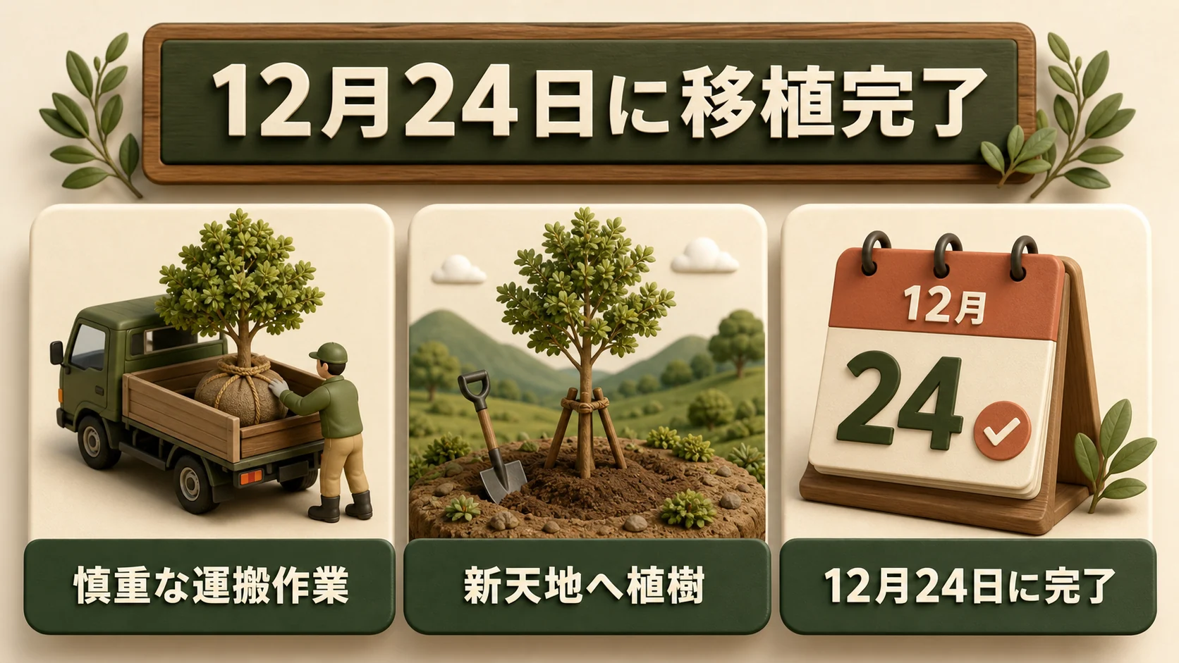 ①12月24日に移植完了