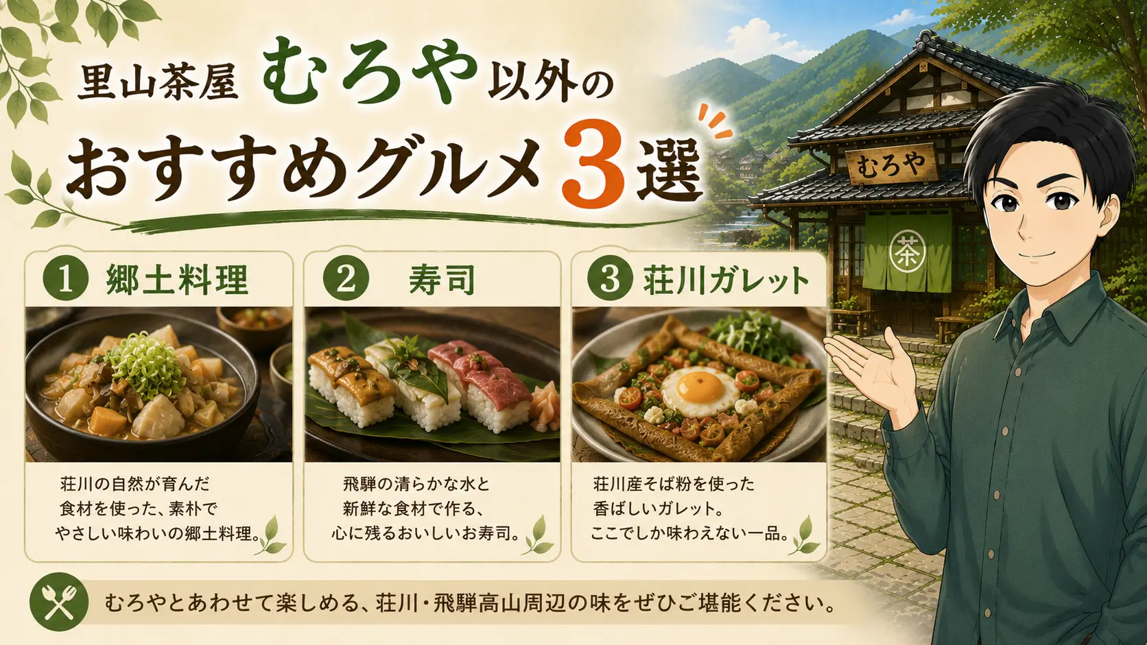 里山茶屋むろや以外のおすすめグルメ3選