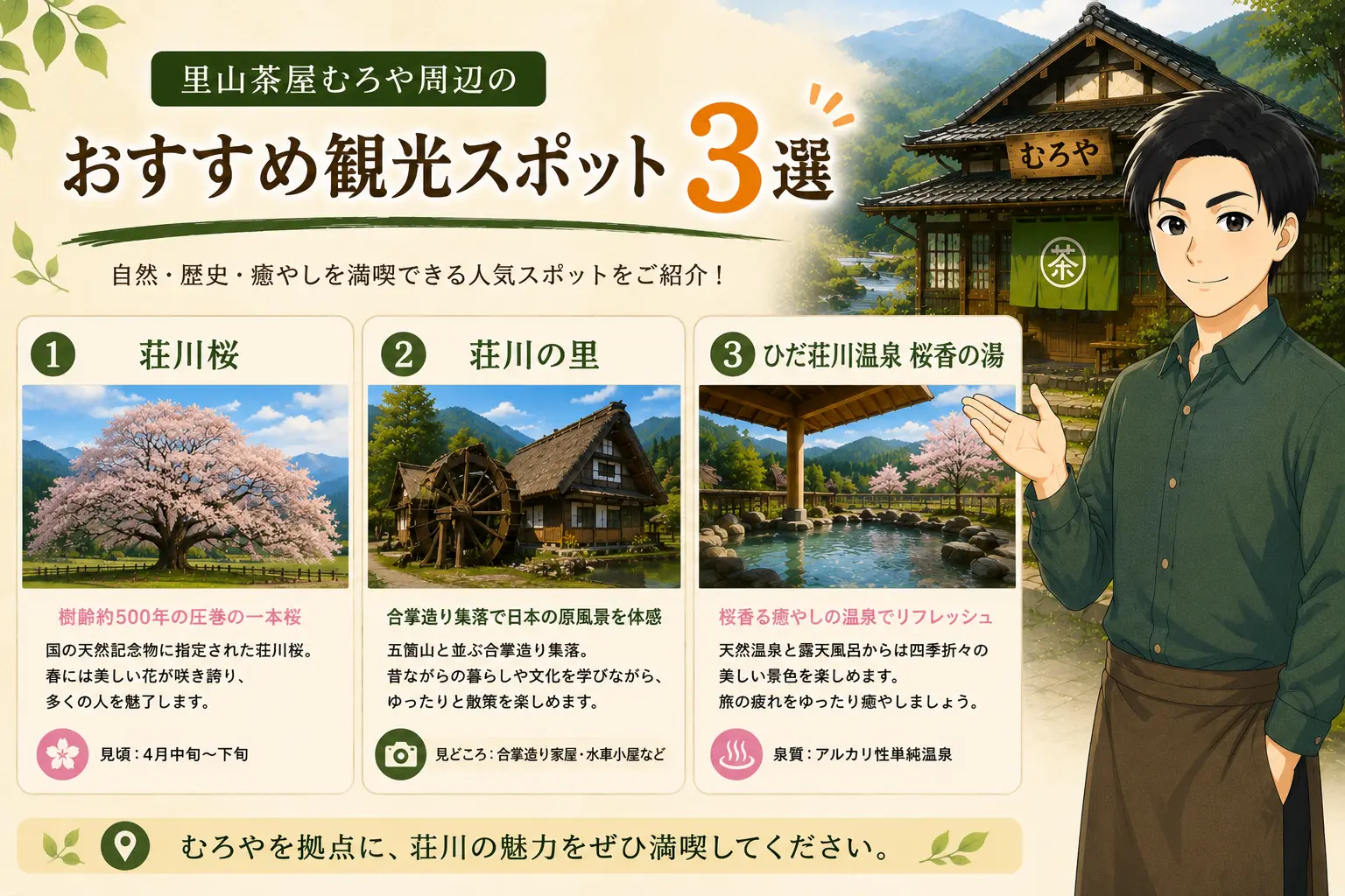 里山茶屋むろや周辺のおすすめ観光スポット3選