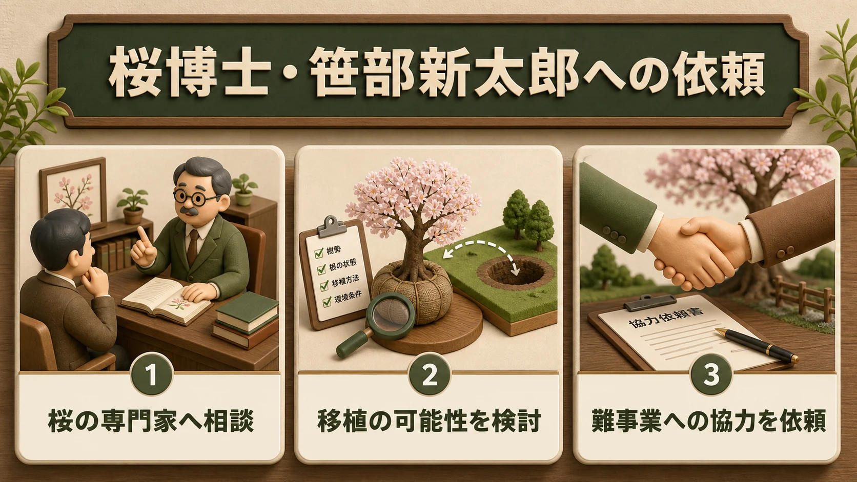③桜博士・笹部新太郎への依頼