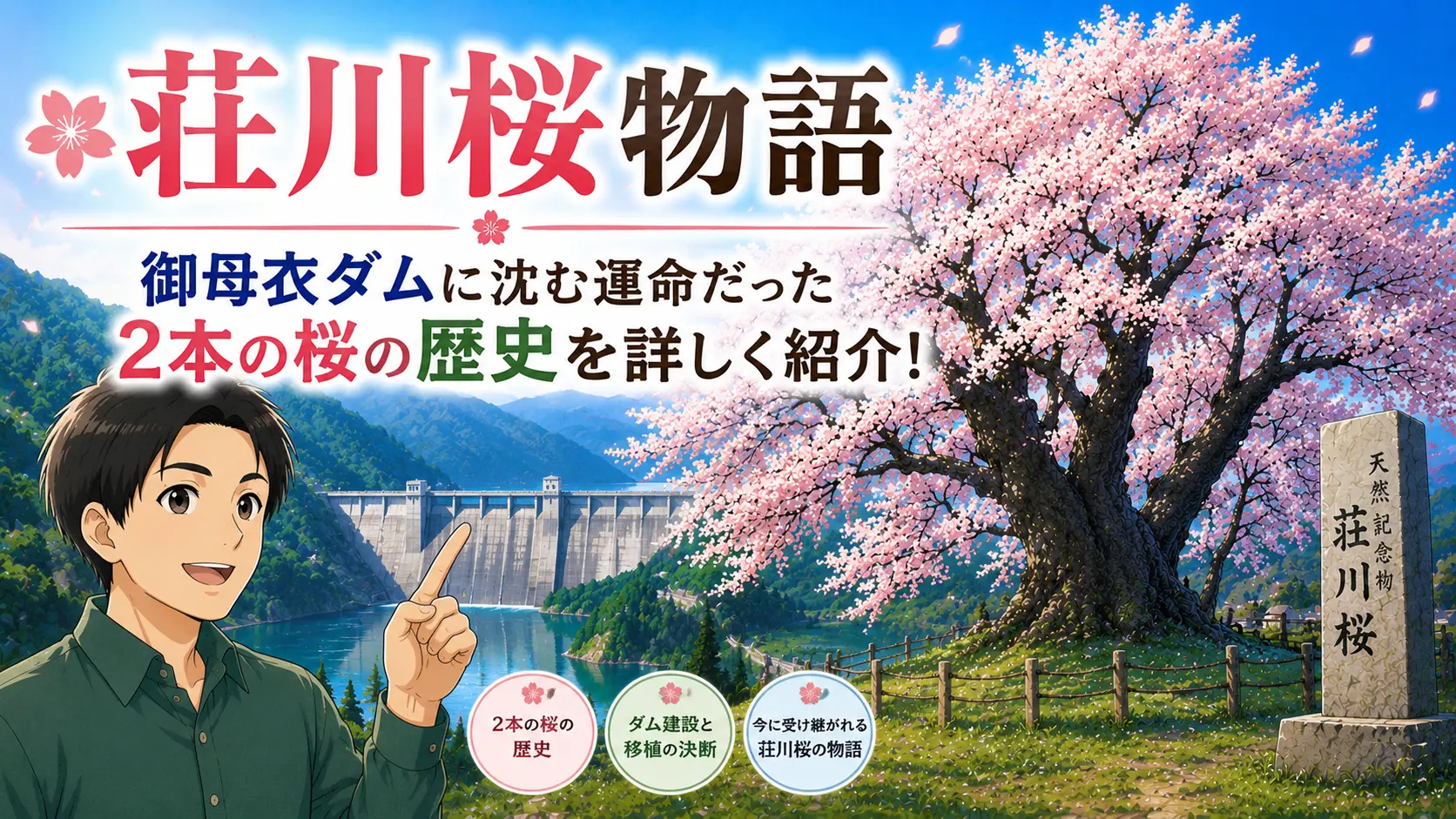 荘川桜物語｜御母衣ダムに沈む運命だった2本の桜の歴史を詳しく紹介！
