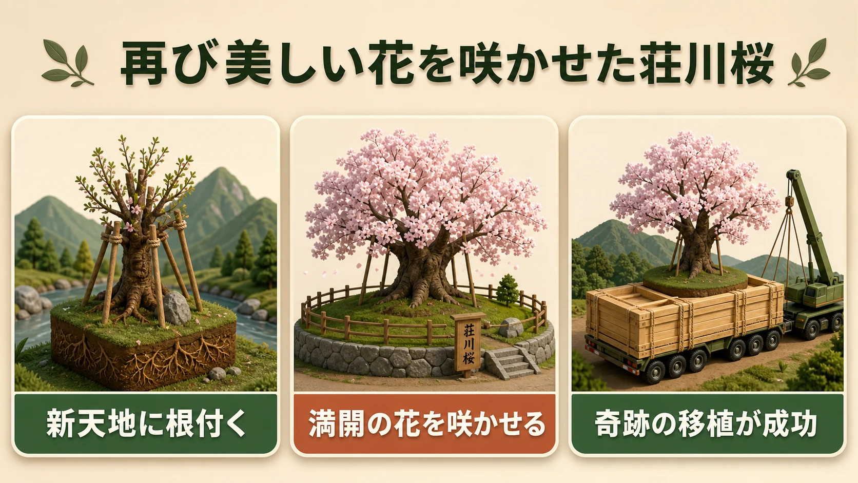 ③再び美しい花を咲かせた荘川桜
