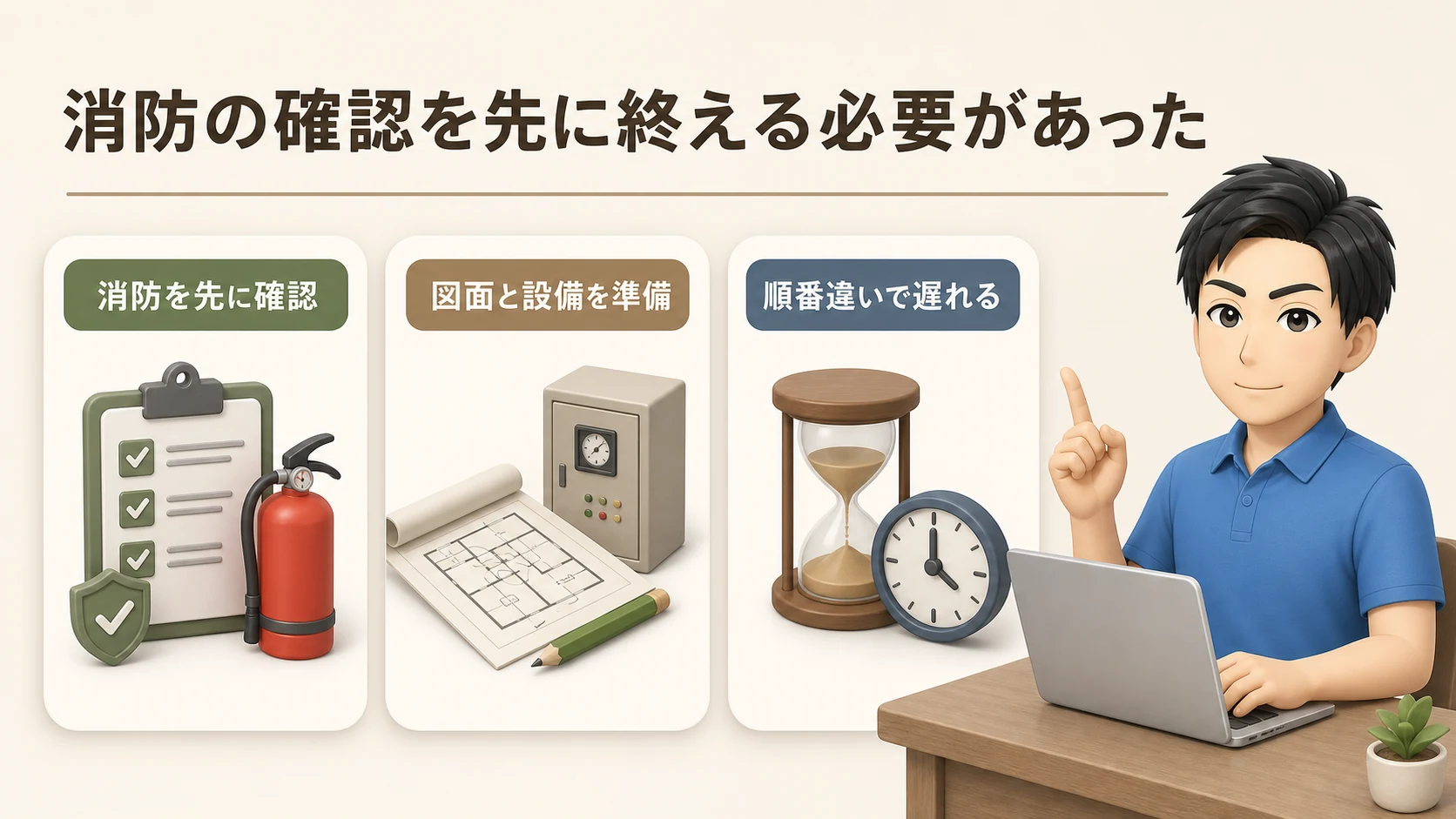 消防の確認を先に終える必要があったの図解