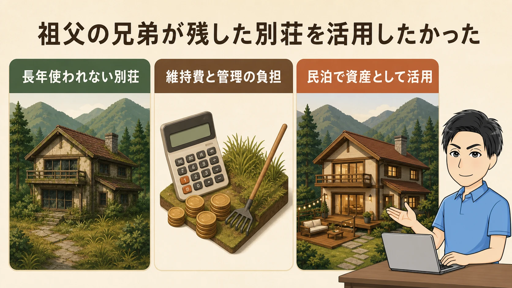 祖父の兄弟が残した別荘を活用したかったの図解