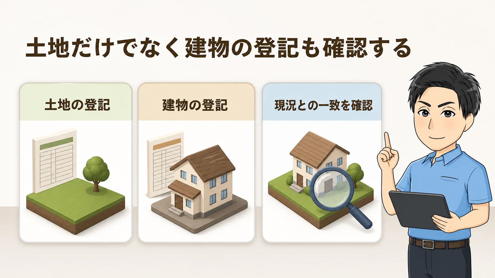 土地だけでなく建物の登記も確認するの図解
