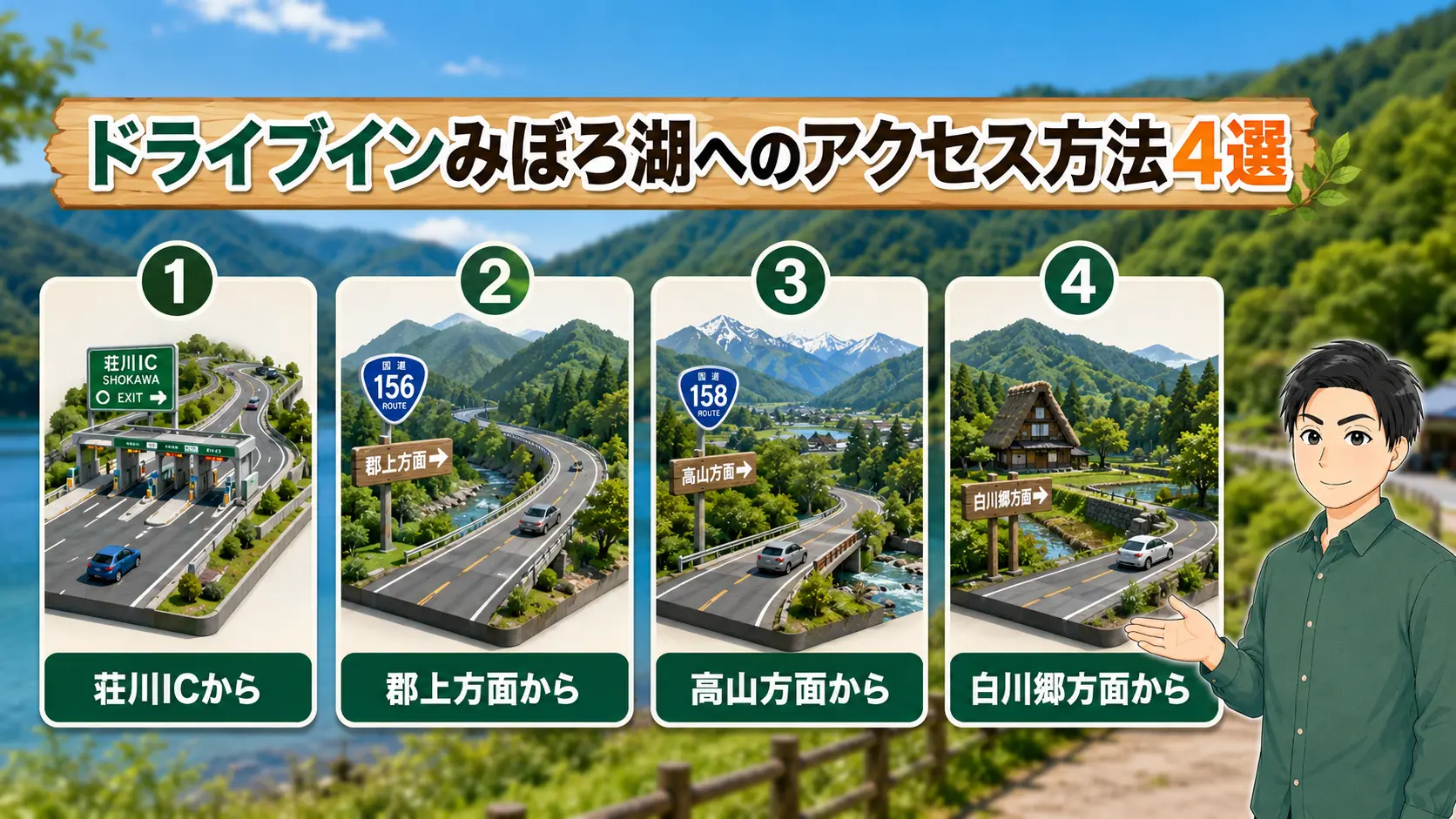 ドライブインみぼろ湖へのアクセス方法4選