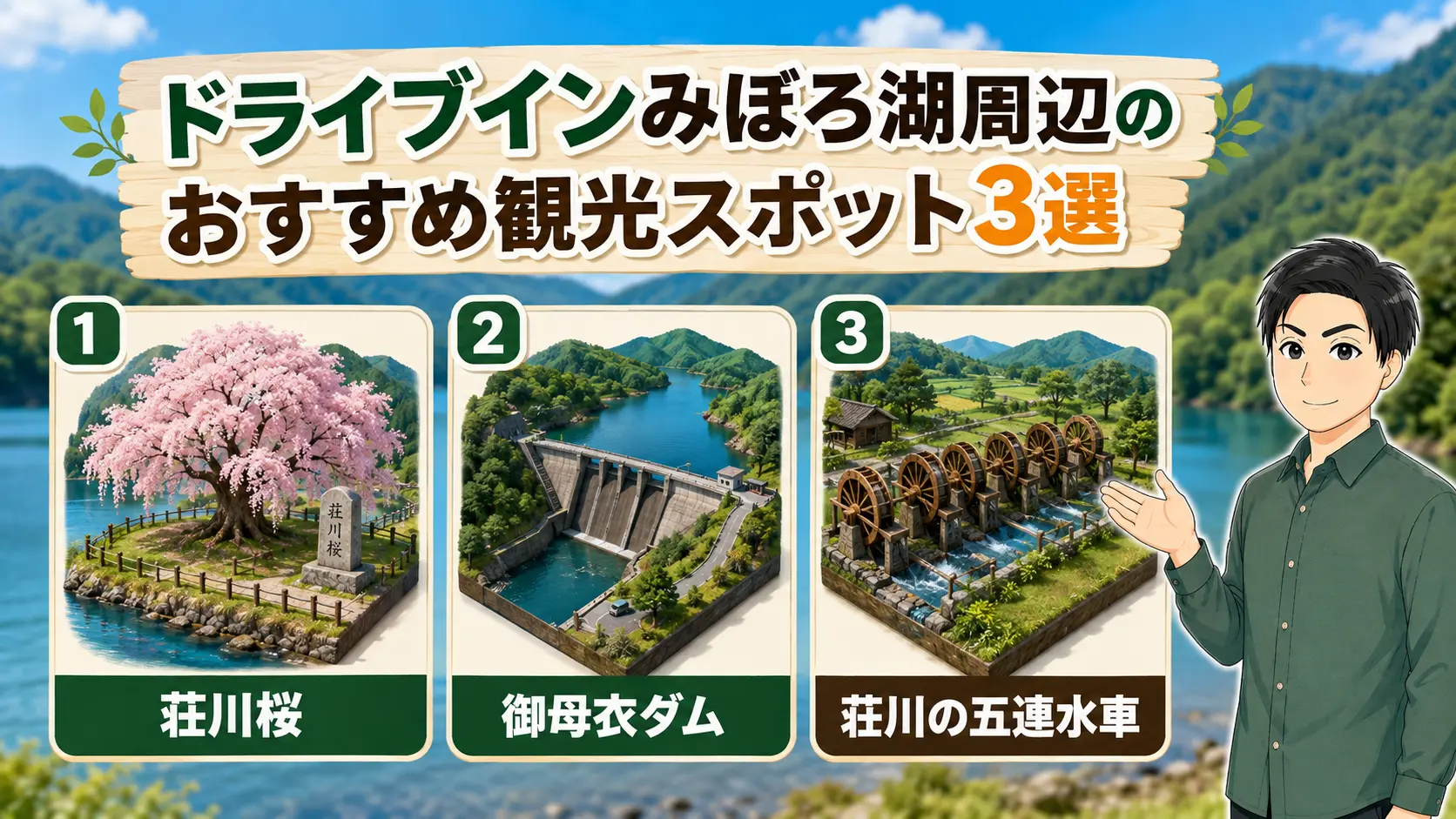 ドライブインみぼろ湖周辺のおすすめ観光スポット3選