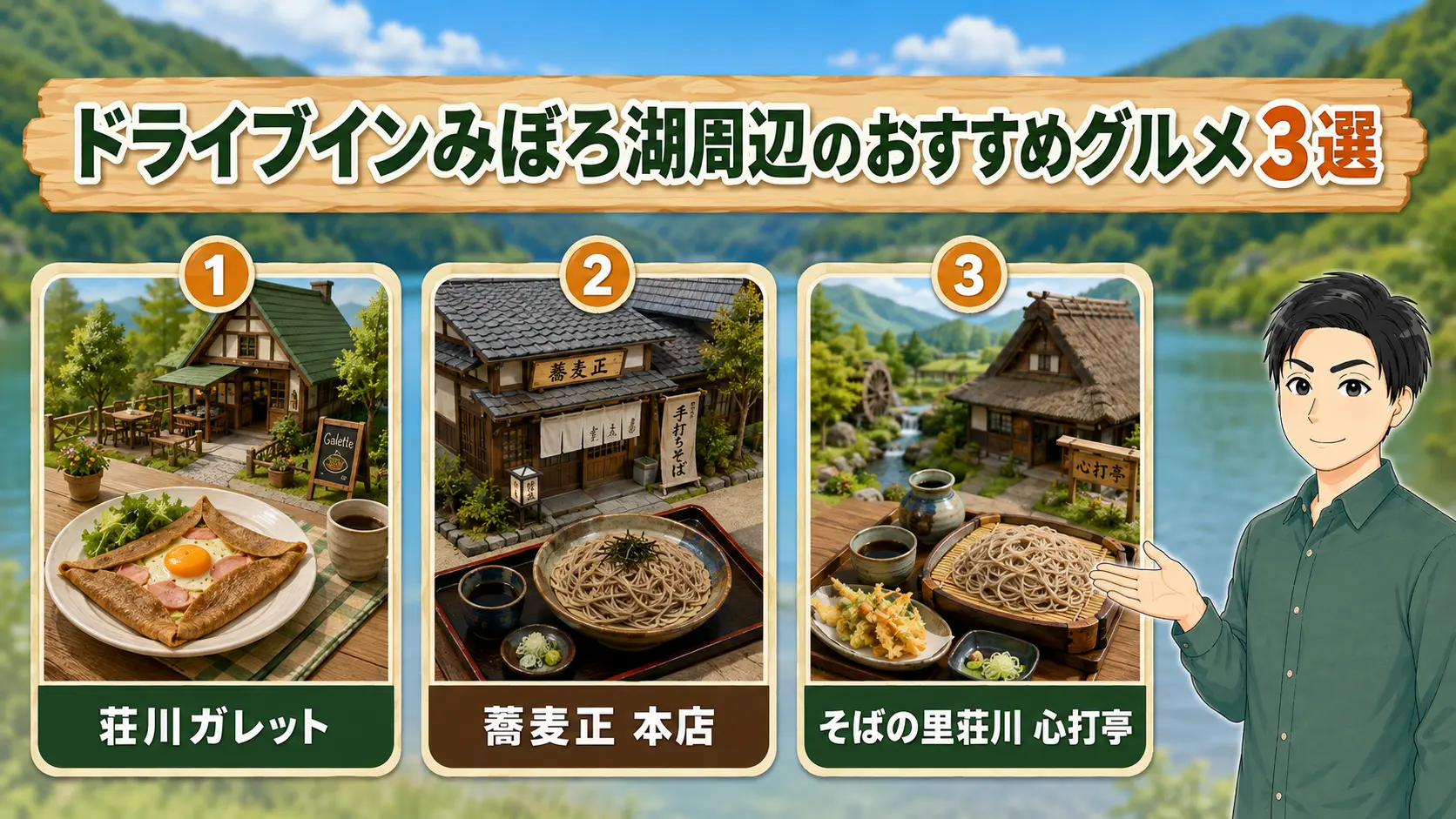 ドライブインみぼろ湖周辺のおすすめグルメ3選
