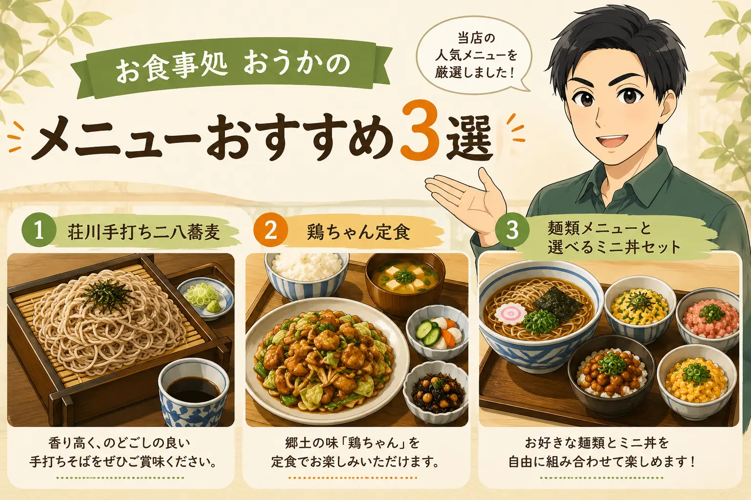 お食事処 おうかのメニューおすすめ3選