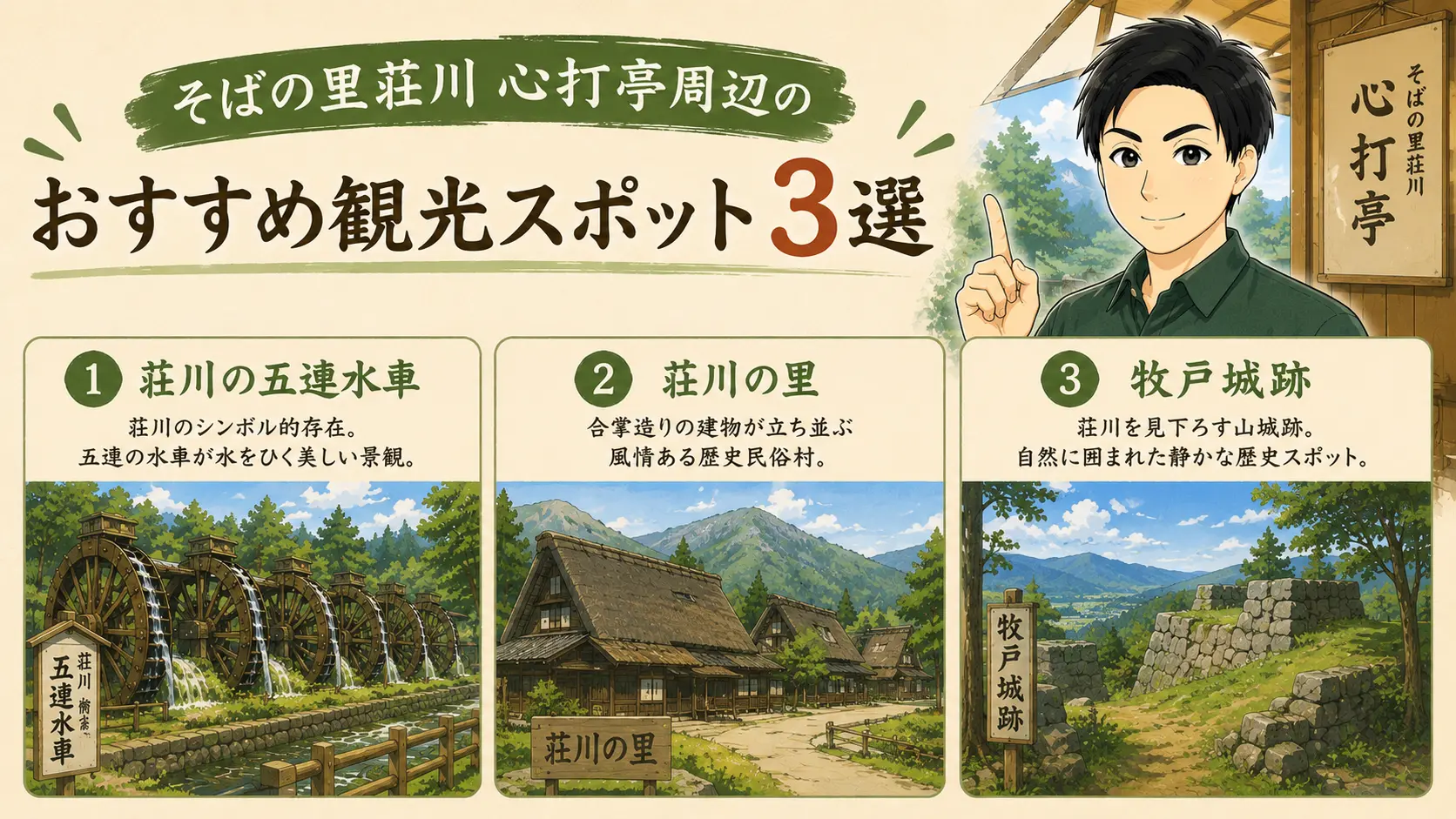 そばの里荘川 心打亭周辺のおすすめ観光スポット3選