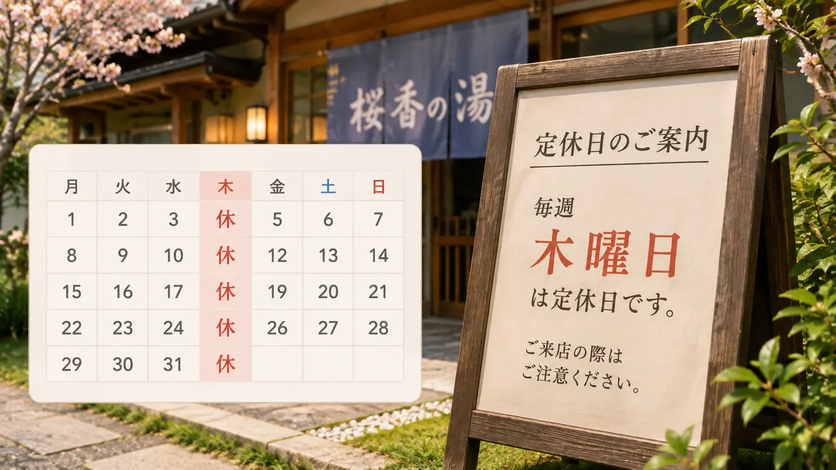 木曜日は定休日
