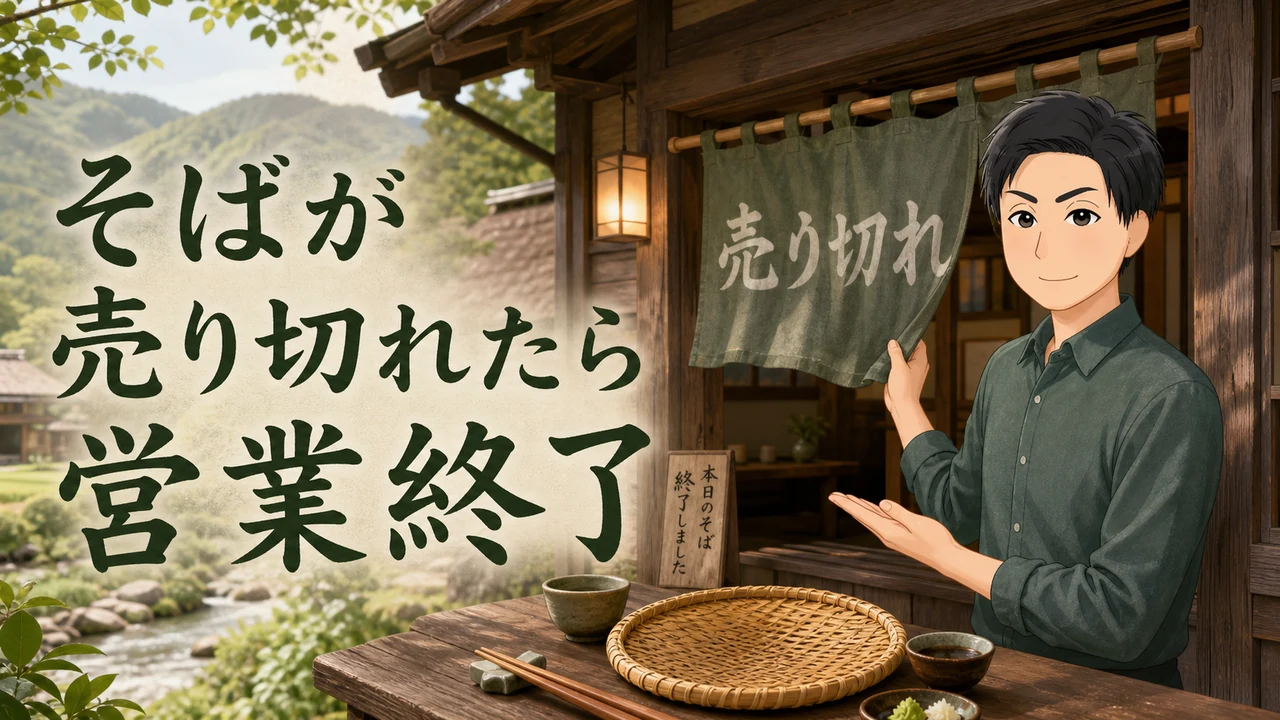 ①そばが売り切れると営業終了になる