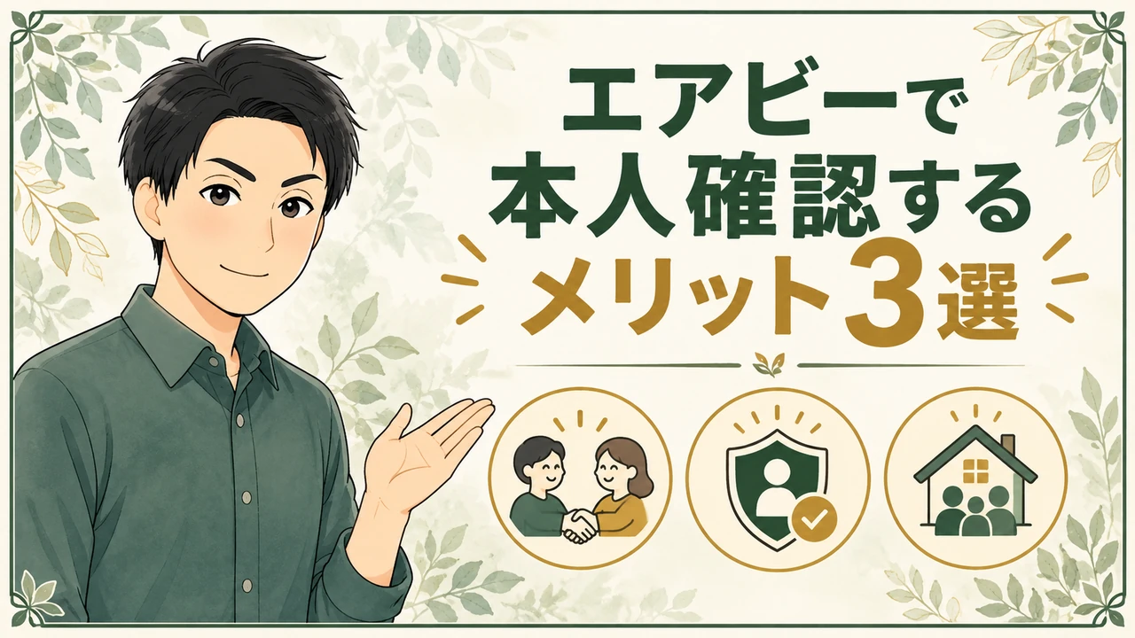 エアビーで本人確認するメリットを示すイラスト
