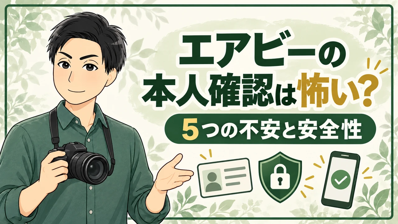 エアビーの本人確認の不安と安全性を解説する管理人イラスト