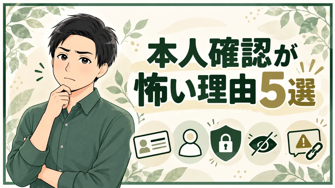 エアビーの本人確認で不安を感じる5つの理由を示すイラスト