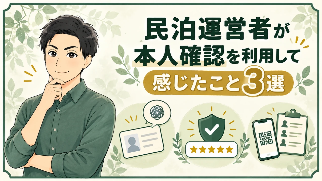 民泊運営者がエアビーの本人確認を利用して感じたことを示すイラスト