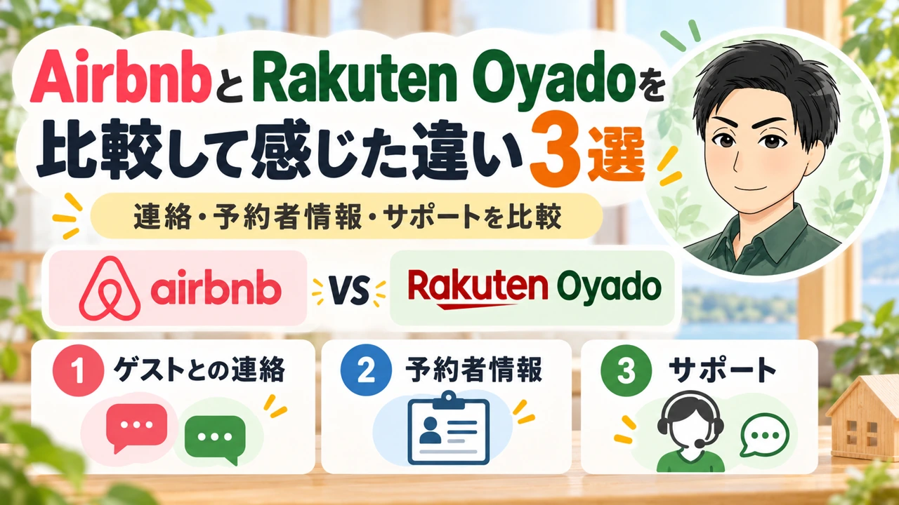 AirbnbとRakuten Oyadoを比較して感じた違い3選