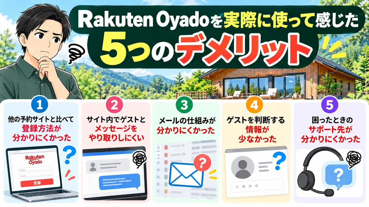 Rakuten Oyadoを実際に使って感じた5つのデメリット