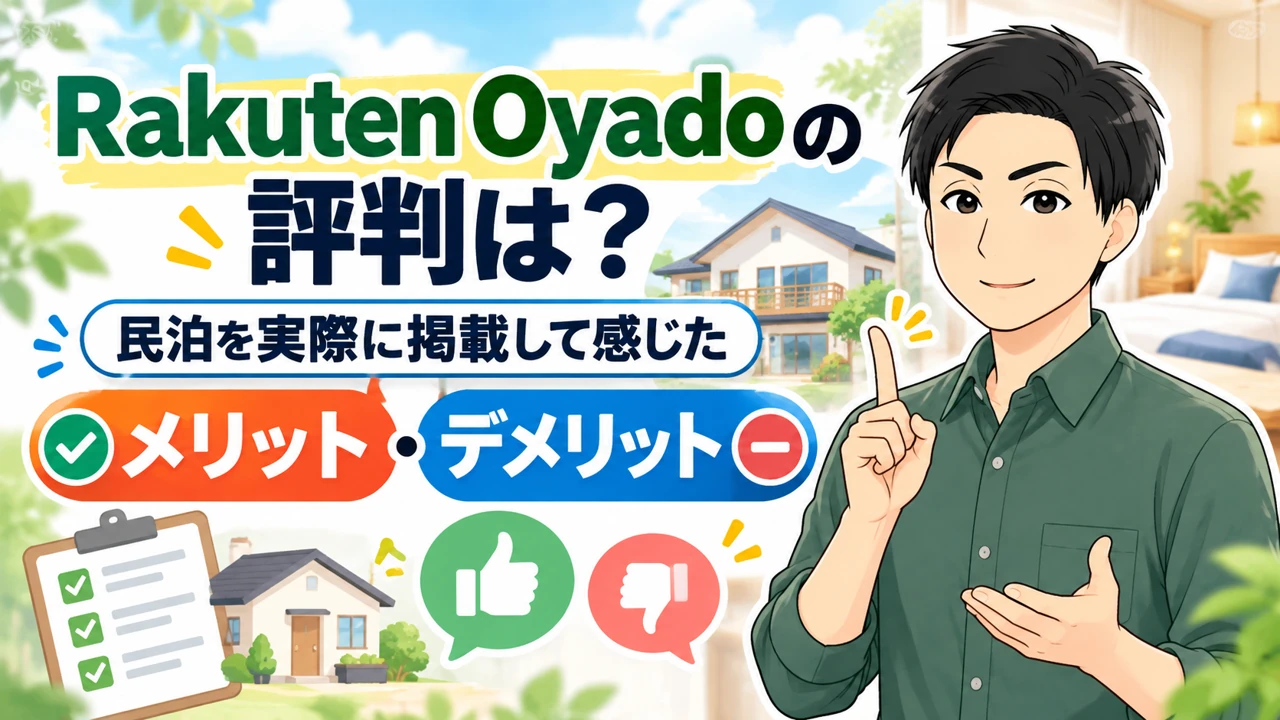 Rakuten Oyadoの評判は？民泊を実際に掲載して感じたメリット・デメリット