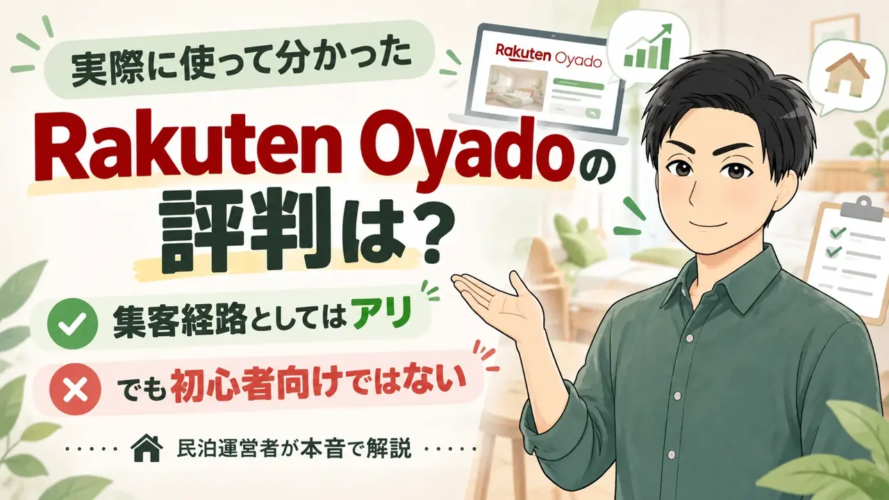 結論｜Rakuten Oyadoは集客経路として残す価値があるが初心者向けではない