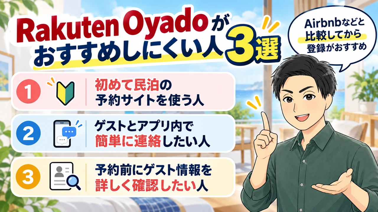 Rakuten Oyadoがおすすめしにくい人3選